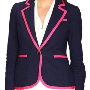 Lilly Pulitzer Malibu Blazer True Navy Blue/Pink